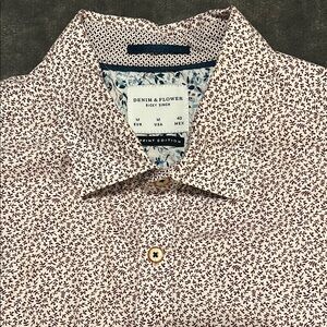 Denim & Flower Casual White and Black Button Down Shirt